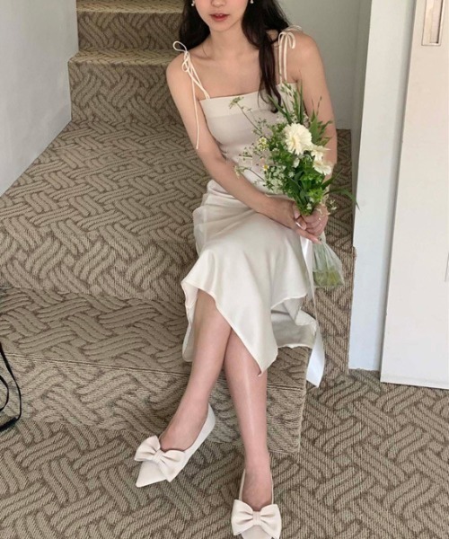 YUGA(ユーガ)の「YUGA_YGMC Ribbon camisole dress(ワンピース・レディース・ブラック/オフホワイト・M/S)」の8枚目の写真