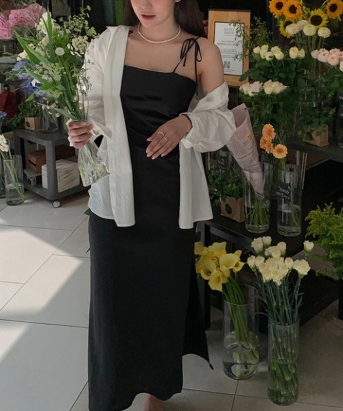 YUGA(ユーガ)の「YUGA_YGMC Ribbon camisole dress(ワンピース・レディース・ブラック/オフホワイト・M/S)」の15枚目の写真