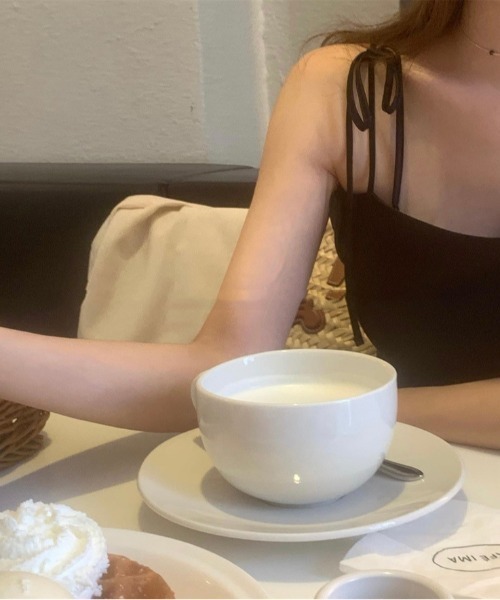 YUGA(ユーガ)の「YUGA_YGMC Ribbon camisole dress(ワンピース・レディース・ブラック/オフホワイト・M/S)」の21枚目の写真