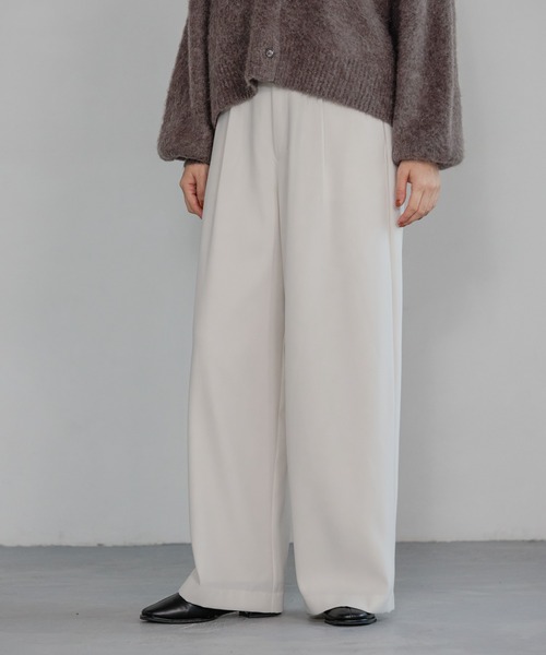 Sサイズ展開・洗える】イージーストレートパンツ（スラックス）｜A