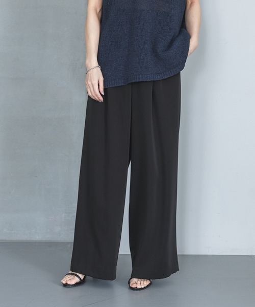 Sサイズ展開・洗える】イージーストレートパンツ（スラックス）｜A