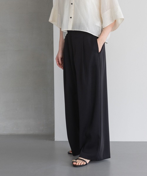 Sサイズ展開・洗える】イージーストレートパンツ（スラックス）｜A