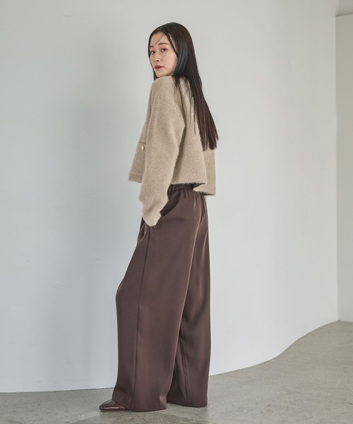 Sサイズ展開・洗える】イージーストレートパンツ（スラックス）｜A