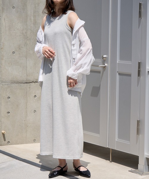 COLONY 2139(コロニートゥーワンスリーナイン)の「WEB限定/ワッフルアメスリロングワンピース(ワンピース・レディース・ブラック/グレー/ライトグレー・FREE)」の2枚目の写真