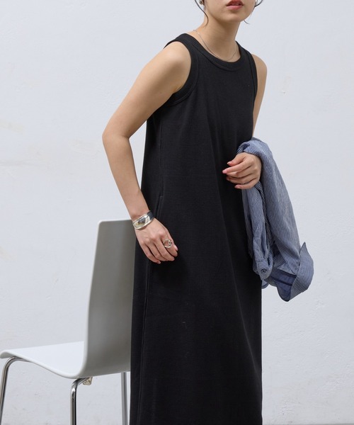 COLONY 2139(コロニートゥーワンスリーナイン)の「WEB限定/ワッフルアメスリロングワンピース(ワンピース・レディース・ブラック/グレー/ライトグレー・FREE)」の1枚目の写真