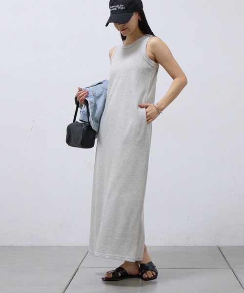 COLONY 2139(コロニートゥーワンスリーナイン)の「WEB限定/ワッフルアメスリロングワンピース(ワンピース・レディース・ブラック/グレー/ライトグレー・FREE)」の11枚目の写真