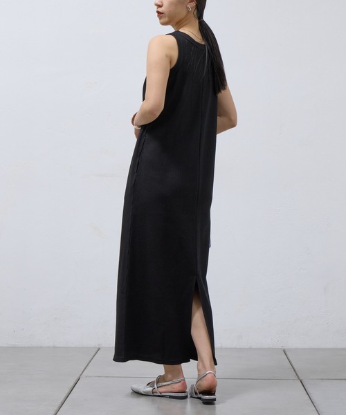 COLONY 2139(コロニートゥーワンスリーナイン)の「WEB限定/ワッフルアメスリロングワンピース(ワンピース・レディース・ブラック/グレー/ライトグレー・FREE)」の7枚目の写真