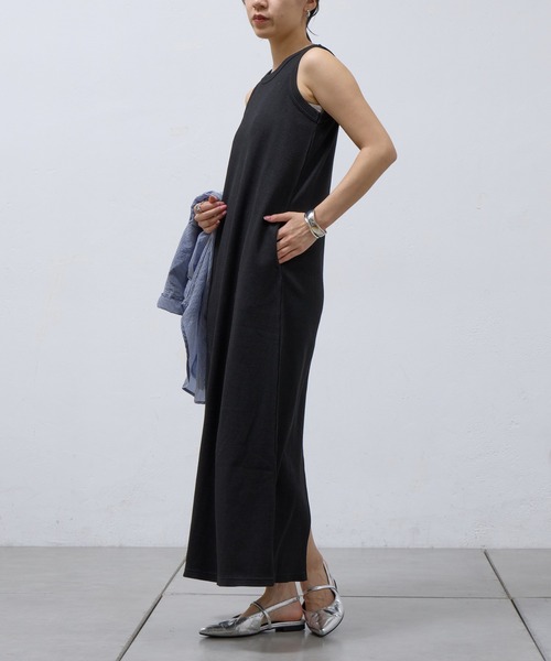 COLONY 2139(コロニートゥーワンスリーナイン)の「WEB限定/ワッフルアメスリロングワンピース(ワンピース・レディース・ブラック/グレー/ライトグレー・FREE)」の8枚目の写真