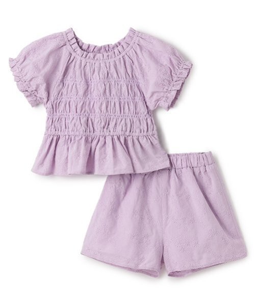 petit main（プティマイン）の「【リンク】レースセットアップ(キッズ)（セットアップ・キッズ・ラベンダー/クリーム・130cm/120cm/80ｃｍ/90cm/100cm/110cm）」の6枚目の写真