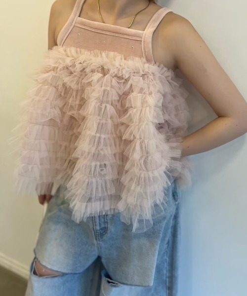 スカート HONEY MI HONEY tulle tiered mini skirt tulle tiered mini skirt（スカート）｜HONEY MI HONEY（ハニー