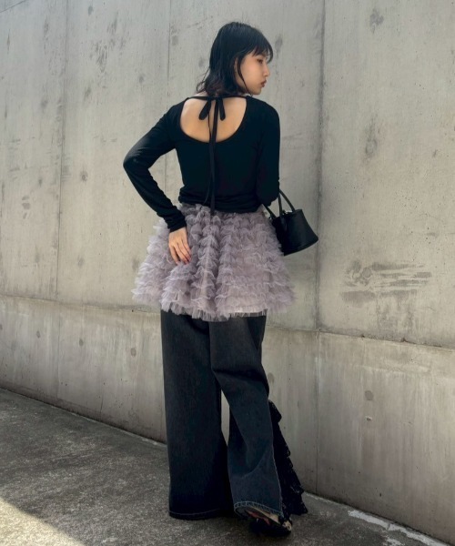 スカート HONEYMIHONEY tulle tiered mini skirt tulle tiered mini skirt（スカート）｜HONEY MI HONEY（ハニー