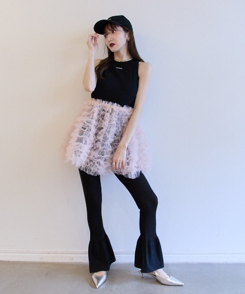 スカート HONEY MI HONEY tulle tiered mini skirt セール】【ZOZO限定】tulle tiered mini skirt（スカート