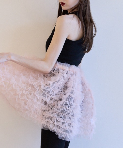 スカート HONEY MI HONEY tulle tiered mini skirt tulle tiered mini skirt（スカート）｜HONEY MI HONEY（ハニー