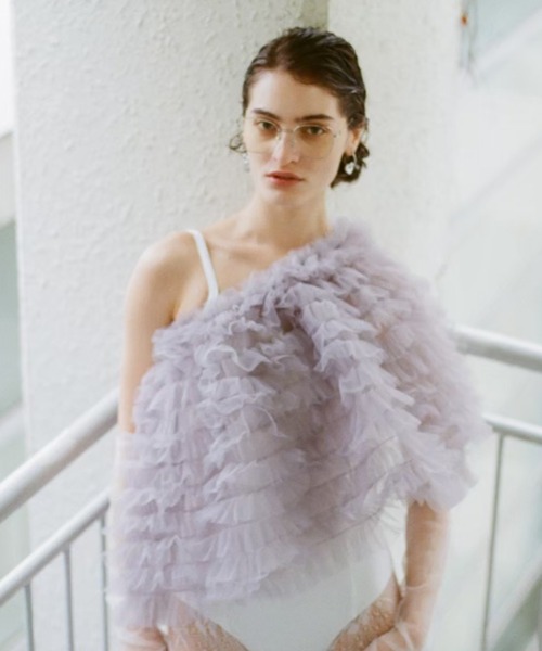 HONEY MI HONEY(ハニーミーハニー)の「tulle tiered mini skirt(スカート・レディース・グレー/ブラック/ベージュ系その他/ピンク・FREE)」の5枚目の写真