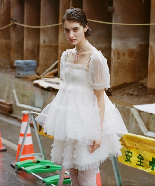 スカート HONEY MI HONEY tulle tiered mini skirt HONEY MI HONEY（ハニーミーハニー）の「【ZOZO限定】tulle