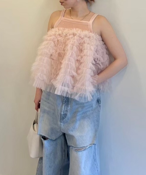 ZOZO限定】tulle tiered mini skirt（スカート）｜HONEY MI