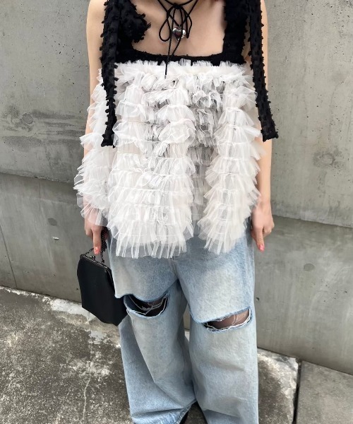 スカート HONEY MI HONEY tulle tiered mini skirt セール】tulle tiered mini skirt（スカート）｜HONEY MI HONEY