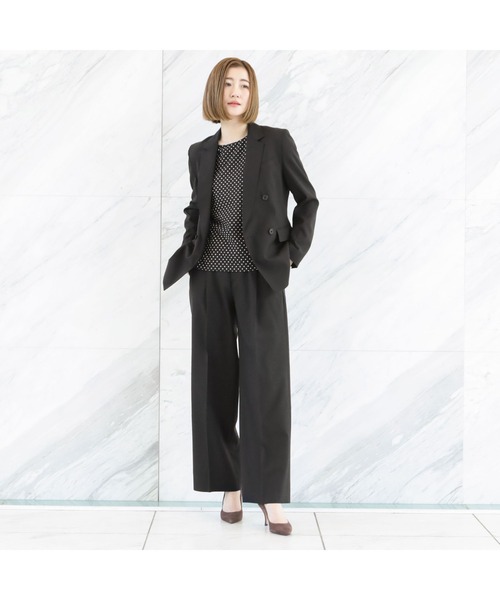 AOYAMA(アオヤマ)の「【洗える・ストレッチ・防シワ】定番!黒無地ダブルジャケット|オフィス&通勤&入卒&オケージョン|セットアップ着用可・大きいサイズあり|(スーツジャケット・レディース・ブラック・9号/11号/13号/15号/7号/5号/17号)」の7枚目の写真