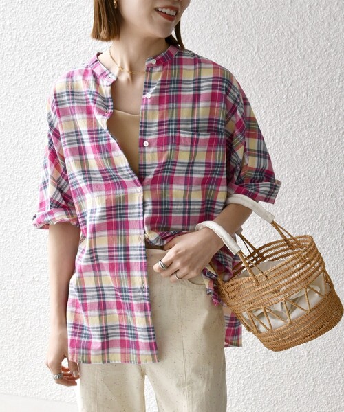 セール】SHIPS any:〈洗濯機可能〉マドラス チェック オーバーサイズ