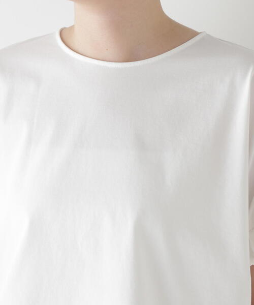 human woman（ヒューマンウーマン）の「◆ハイゲージプレーティング天竺プルオーバー（Tシャツ/カットソー・レディース・ホワイト/ブルー・MEDIUM）」の14枚目の写真