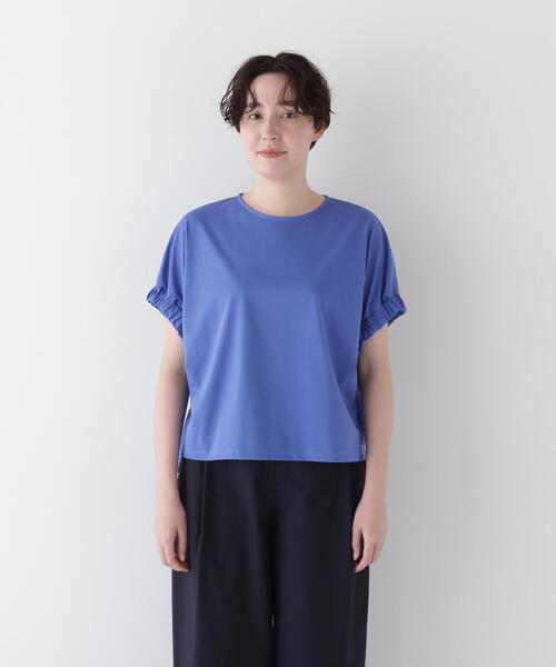 human woman（ヒューマンウーマン）の「◆ハイゲージプレーティング天竺プルオーバー（Tシャツ/カットソー・レディース・ホワイト/ブルー・MEDIUM）」の22枚目の写真