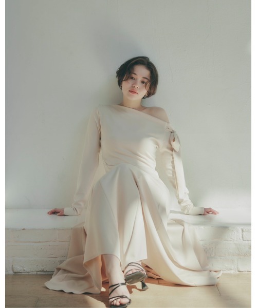 セール】one shoulder ribbon dress（ワンピース）｜NOTREemor