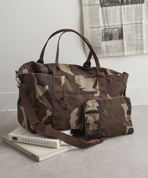 cache cache（カシュ カシュ）の「【cache cache】パッカブルナイロンボストン 大容量 旅行バッグ（ボストンバッグ・レディース・その他2/ベージュ/マルチ/ブラック/レオパード/グレー・FREE）」の4枚目の写真