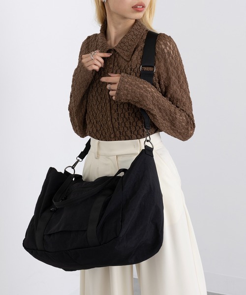 cache cache（カシュ カシュ）の「【cache cache】パッカブルナイロンボストン 大容量 旅行バッグ（ボストンバッグ・レディース・その他2/ベージュ/マルチ/ブラック/レオパード/グレー・FREE）」の11枚目の写真