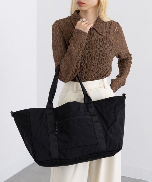 cache cache（カシュ カシュ）の「【cache cache】パッカブルナイロンボストン 大容量 旅行バッグ（ボストンバッグ・レディース・その他2/ベージュ/マルチ/ブラック/レオパード/グレー・FREE）」の13枚目の写真