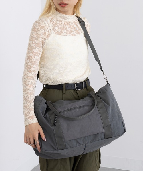 cache cache（カシュ カシュ）の「【cache cache】パッカブルナイロンボストン 大容量 旅行バッグ（ボストンバッグ・レディース・その他2/ベージュ/マルチ/ブラック/レオパード/グレー・FREE）」の19枚目の写真