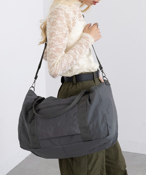 cache cache（カシュ カシュ）の「【cache cache】パッカブルナイロンボストン 大容量 旅行バッグ（ボストンバッグ・レディース・その他2/ベージュ/マルチ/ブラック/レオパード/グレー・FREE）」の20枚目の写真