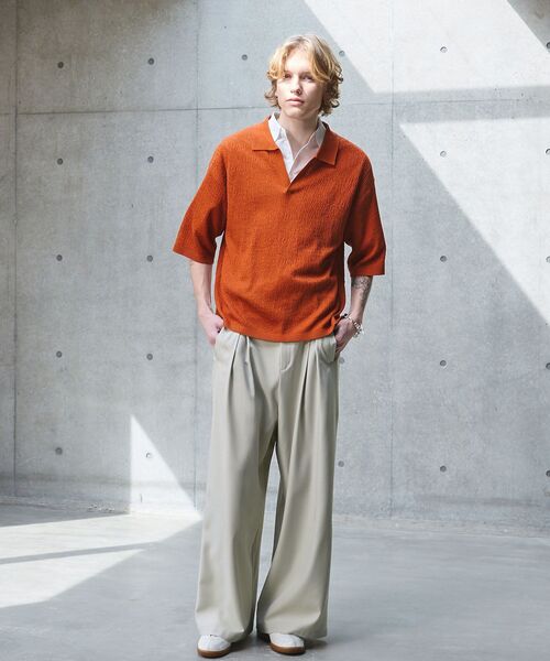 ANEDIST(アンディスト)の「ボックスタックワイドストレートパンツ(スラックス・メンズ・グリーン/ベージュ/ブラック・M/L)」の19枚目の写真