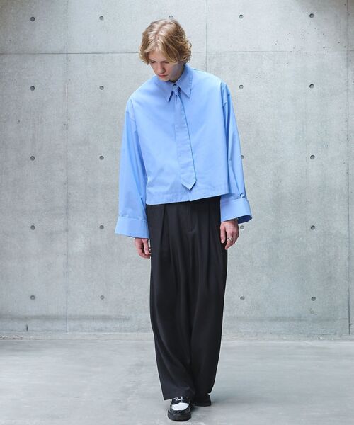 ANEDIST(アンディスト)の「ボックスタックワイドストレートパンツ(スラックス・メンズ・グリーン/ベージュ/ブラック・M/L)」の21枚目の写真