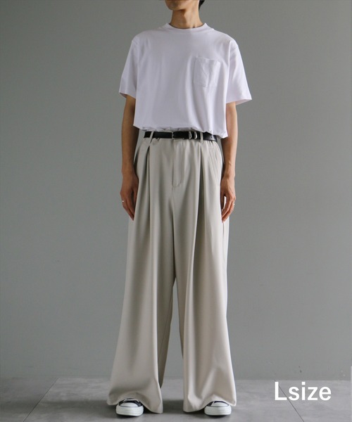 ANEDIST(アンディスト)の「ボックスタックワイドストレートパンツ(スラックス・メンズ・グリーン/ベージュ/ブラック・M/L)」の5枚目の写真