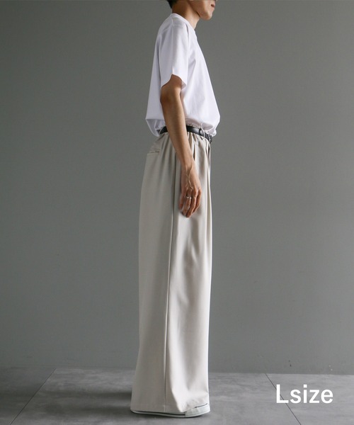 ANEDIST(アンディスト)の「ボックスタックワイドストレートパンツ(スラックス・メンズ・グリーン/ベージュ/ブラック・M/L)」の7枚目の写真