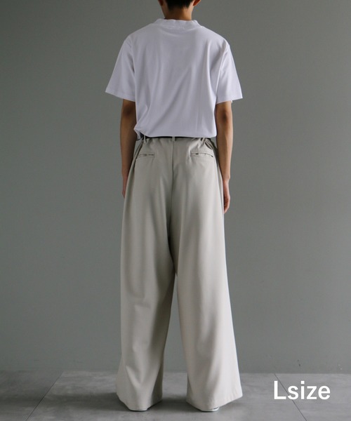 ANEDIST(アンディスト)の「ボックスタックワイドストレートパンツ(スラックス・メンズ・グリーン/ベージュ/ブラック・M/L)」の9枚目の写真