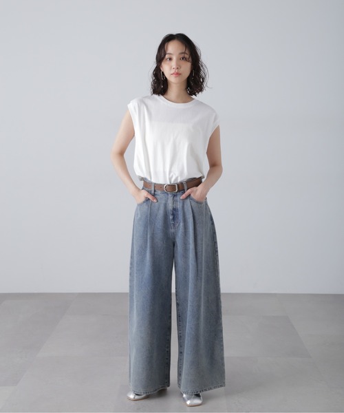 FREE'S MART（フリーズマート）の「◆クリンクル加工タックワイドデニム（その他パンツ・レディース・ダークネイビー/ブルー系その他5・SMALL/MEDIUM）」の8枚目の写真