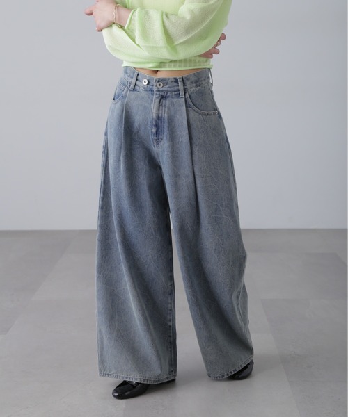 FREE'S MART（フリーズマート）の「◆クリンクル加工タックワイドデニム（その他パンツ・レディース・ダークネイビー/ブルー系その他5・SMALL/MEDIUM）」の11枚目の写真