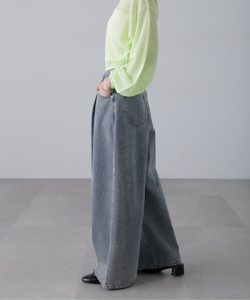 FREE'S MART（フリーズマート）の「◆クリンクル加工タックワイドデニム（その他パンツ・レディース・ダークネイビー/ブルー系その他5・SMALL/MEDIUM）」の12枚目の写真