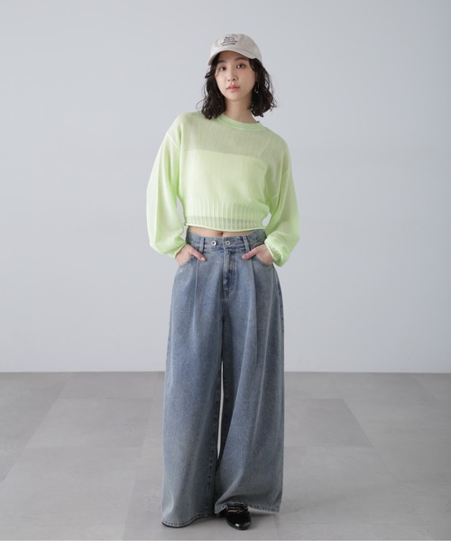 FREE'S MART（フリーズマート）の「◆クリンクル加工タックワイドデニム（その他パンツ・レディース・ダークネイビー/ブルー系その他5・SMALL/MEDIUM）」の14枚目の写真