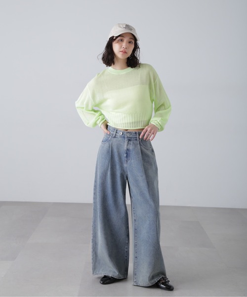 FREE'S MART（フリーズマート）の「◆クリンクル加工タックワイドデニム（その他パンツ・レディース・ダークネイビー/ブルー系その他5・SMALL/MEDIUM）」の15枚目の写真