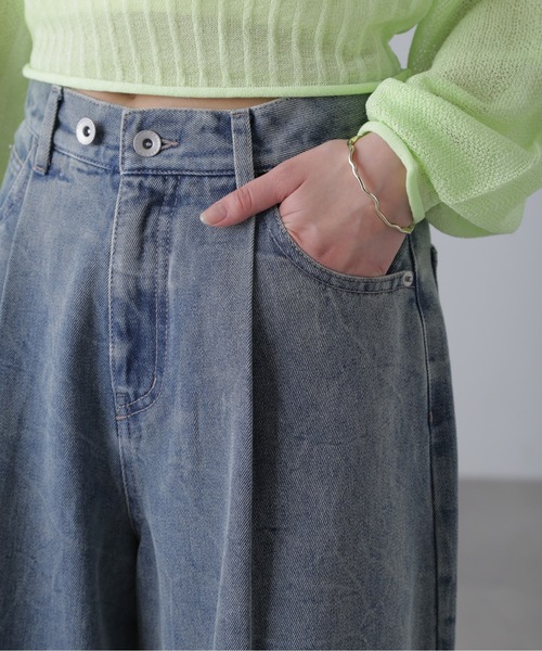 FREE'S MART（フリーズマート）の「◆クリンクル加工タックワイドデニム（その他パンツ・レディース・ダークネイビー/ブルー系その他5・SMALL/MEDIUM）」の20枚目の写真