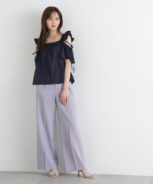 PROPORTION BODY DRESSING(プロポーションボディドレッシング)の「パールサス付きワイドパンツ / 1215130501(その他パンツ・レディース・グレー/ネイビー・SMALL/MEDIUM/XS)」の5枚目の写真