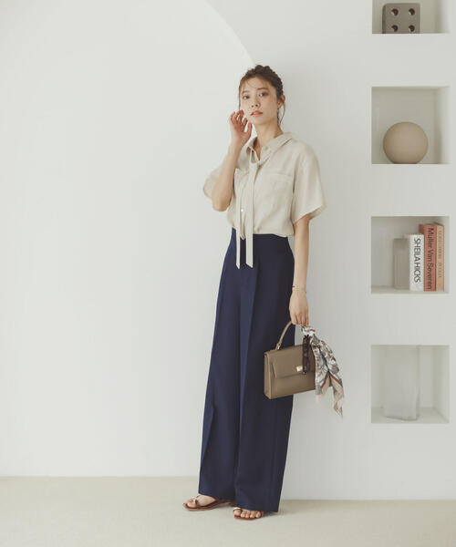 PROPORTION BODY DRESSING(プロポーションボディドレッシング)の「パールサス付きワイドパンツ / 1215130501(その他パンツ・レディース・グレー/ネイビー・SMALL/MEDIUM/XS)」の20枚目の写真