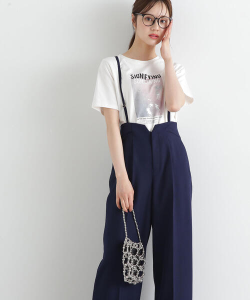 PROPORTION BODY DRESSING(プロポーションボディドレッシング)の「パールサス付きワイドパンツ / 1215130501(その他パンツ・レディース・グレー/ネイビー・SMALL/MEDIUM/XS)」の1枚目の写真