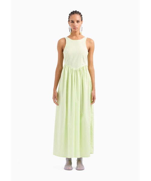 EMPORIO ARMANI(エンポリオアルマーニ)の「【エンポリオ アルマーニ】ロングドレス ポプリン フルスカート&ギャザーウエスト(ドレス・レディース・ライム・36/38/40)」の5枚目の写真