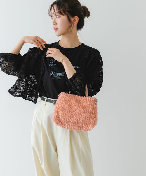 RODE SKO（ロデスコ）の「フラワーレースバッグ（ショルダーバッグ・レディース・グレー/ピンク/ミント・ONE）」の17枚目の写真