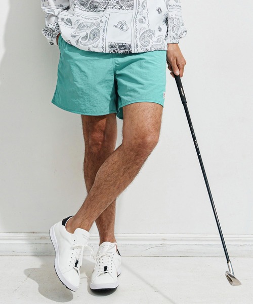 1minute 1second(ワンミニットワンセカンド)の「mp13521-heart patch shrink nylon swim shorts ナイロンショートパンツ(その他パンツ・メンズ・ブルー系その他/ブラック×ホワイト/ローズ/ブラック×ピンク・S/M/L/XL)」の6枚目の写真