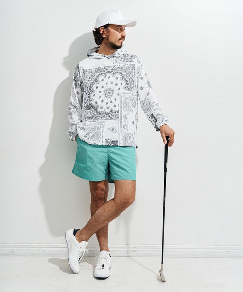 1minute 1second(ワンミニットワンセカンド)の「mp13521-heart patch shrink nylon swim shorts ナイロンショートパンツ(その他パンツ・メンズ・ブルー系その他/ブラック×ホワイト/ローズ/ブラック×ピンク・S/M/L/XL)」の8枚目の写真