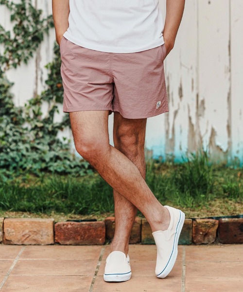 1minute 1second(ワンミニットワンセカンド)の「mp13521-heart patch shrink nylon swim shorts ナイロンショートパンツ(その他パンツ・メンズ・ブルー系その他/ブラック×ホワイト/ローズ/ブラック×ピンク・S/M/L/XL)」の10枚目の写真